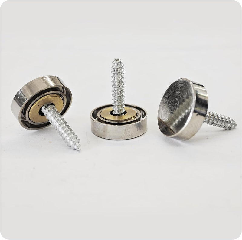 AUXBC 12PCS 3/5" Mirror Screws Decorative Cover Caps, Sign Advertising Screws, Mirror Screw Fasteners Nails, Brushed Stainless Steel - Image 4